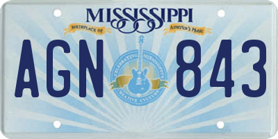 MS license plate AGN843