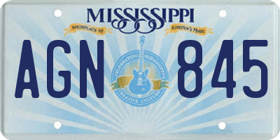 MS license plate AGN845