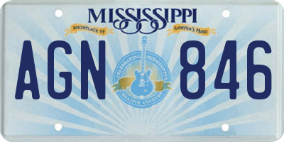 MS license plate AGN846