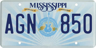 MS license plate AGN850