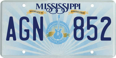 MS license plate AGN852