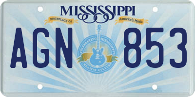 MS license plate AGN853