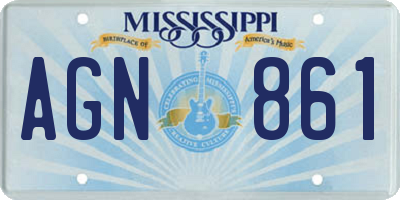 MS license plate AGN861