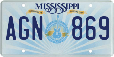MS license plate AGN869