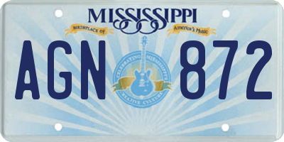 MS license plate AGN872