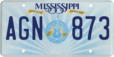 MS license plate AGN873