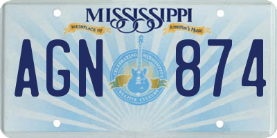 MS license plate AGN874