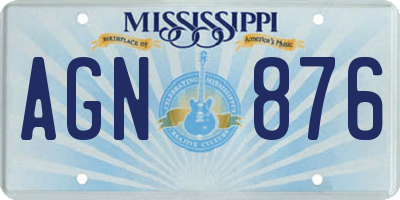 MS license plate AGN876