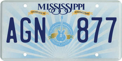 MS license plate AGN877