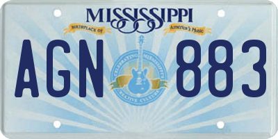 MS license plate AGN883