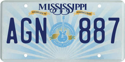 MS license plate AGN887
