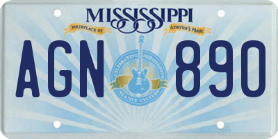 MS license plate AGN890