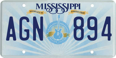 MS license plate AGN894