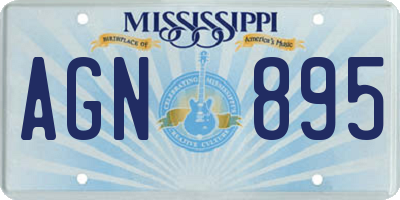 MS license plate AGN895