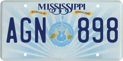 MS license plate AGN898