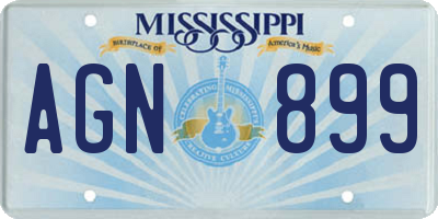 MS license plate AGN899