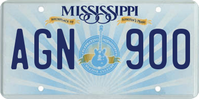 MS license plate AGN900