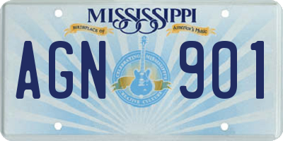 MS license plate AGN901