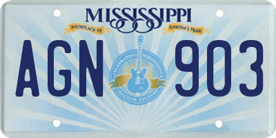 MS license plate AGN903