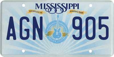 MS license plate AGN905