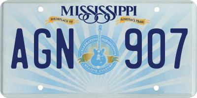 MS license plate AGN907