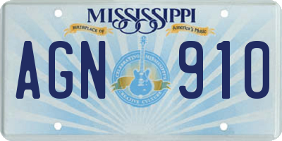 MS license plate AGN910