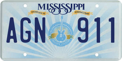 MS license plate AGN911