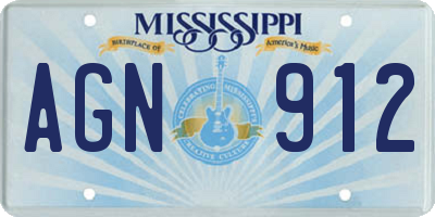 MS license plate AGN912