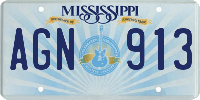 MS license plate AGN913