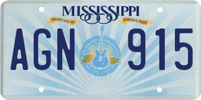 MS license plate AGN915