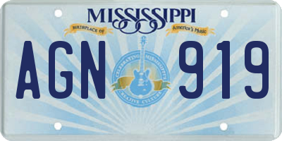 MS license plate AGN919
