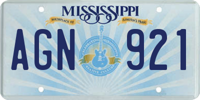 MS license plate AGN921