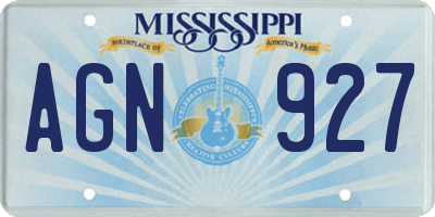 MS license plate AGN927