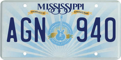 MS license plate AGN940