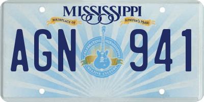 MS license plate AGN941