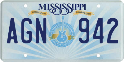 MS license plate AGN942
