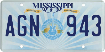 MS license plate AGN943
