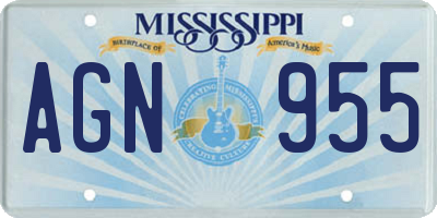 MS license plate AGN955