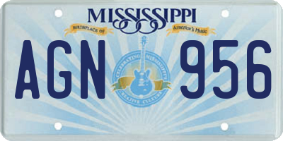 MS license plate AGN956