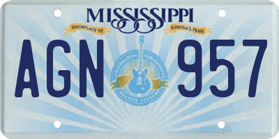 MS license plate AGN957