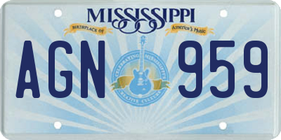 MS license plate AGN959