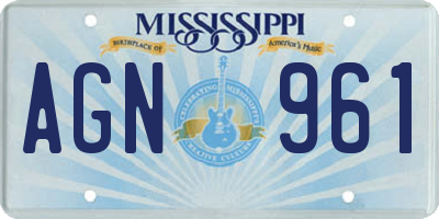MS license plate AGN961