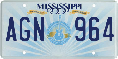 MS license plate AGN964