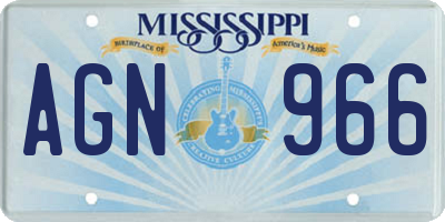 MS license plate AGN966