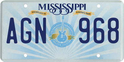 MS license plate AGN968