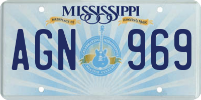 MS license plate AGN969