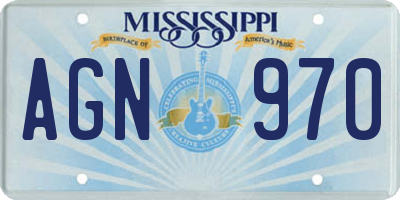 MS license plate AGN970