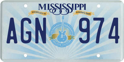 MS license plate AGN974