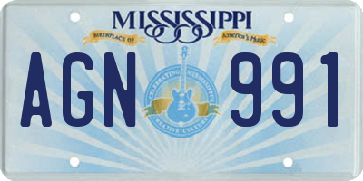 MS license plate AGN991