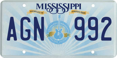 MS license plate AGN992